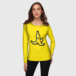 Лонгслив женский Пиксельная кожура банана, цвет: 3D-принт — фото 2