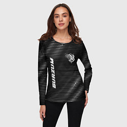 Лонгслив женский Burzum metal rock lines, цвет: 3D-принт — фото 2