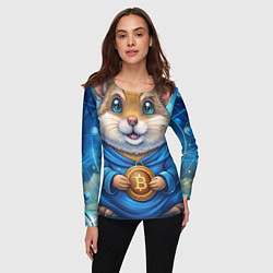 Лонгслив женский Хомячок с криптой, цвет: 3D-принт — фото 2