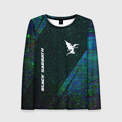 Лонгслив женский Black Sabbath glitch blue, цвет: 3D-принт