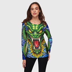 Лонгслив женский Крупная агрессивная змея, цвет: 3D-принт — фото 2