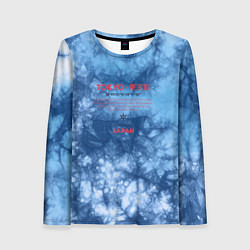 Лонгслив женский Tokyo: tie-dye blue, цвет: 3D-принт