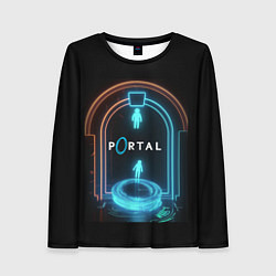 Женский лонгслив Portal neon style logo