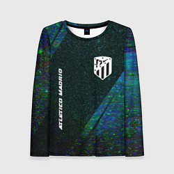 Женский лонгслив Atletico Madrid glitch blue