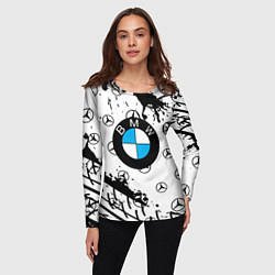 Лонгслив женский BMW x Mercedes краски, цвет: 3D-принт — фото 2