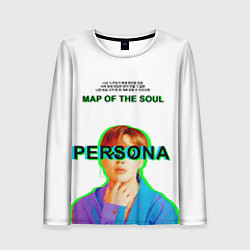 Лонгслив женский BTS Jimin Persona - кто я иероглифами, цвет: 3D-принт