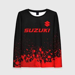 Лонгслив женский Suzuki - red gradient посередине, цвет: 3D-принт