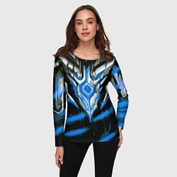 Лонгслив женский Абстрактная синяя руна, цвет: 3D-принт — фото 2