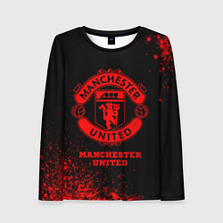 Лонгслив женский Manchester United - red gradient, цвет: 3D-принт