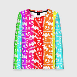 Лонгслив женский Marshmello rainbow, цвет: 3D-принт