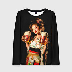 Лонгслив женский Японское пиво, цвет: 3D-принт