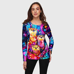 Лонгслив женский Три выдры, цвет: 3D-принт — фото 2