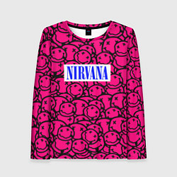 Женский лонгслив Nirvana pink logo