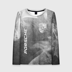 Женский лонгслив Porsche - grey gradient вертикально