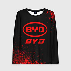 Лонгслив женский BYD - red gradient, цвет: 3D-принт