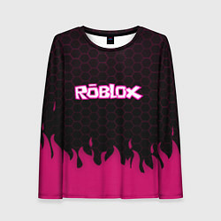 Женский лонгслив Roblox fire pink