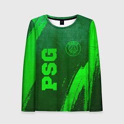 Женский лонгслив PSG - green gradient вертикально