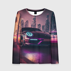 Женский лонгслив Porshe ночной город