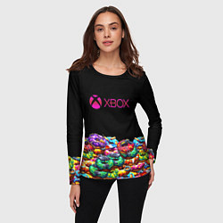 Лонгслив женский Xbox пончики, цвет: 3D-принт — фото 2