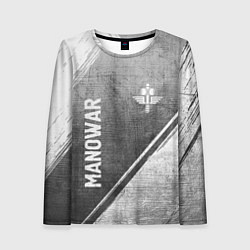 Женский лонгслив Manowar - grey gradient вертикально