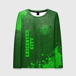 Женский лонгслив Leicester City - green gradient вертикально