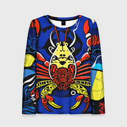 Лонгслив женский Абстракция краб, цвет: 3D-принт