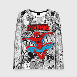 Женский лонгслив Человек паук комиксы