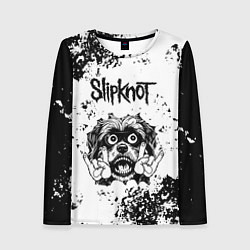 Лонгслив женский Slipknot - рок пес, цвет: 3D-принт