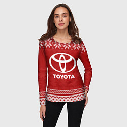 Лонгслив женский Новогодний Toyota, цвет: 3D-принт — фото 2