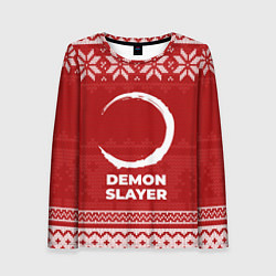 Лонгслив женский Новогодний Demon Slayer, цвет: 3D-принт