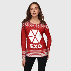 Лонгслив женский Новогодний Exo, цвет: 3D-принт — фото 2