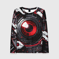 Женский лонгслив Красная сфера киберпанк