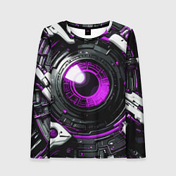 Женский лонгслив Фиолетовая сфера киберпанк