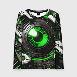 Женский лонгслив Зелёная сфера киберпанк