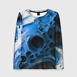 Женский лонгслив Сине-белая абстрактная структура