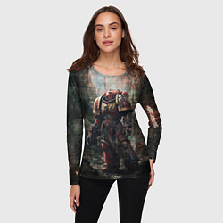 Лонгслив женский Космодесантник с болтером, цвет: 3D-принт — фото 2