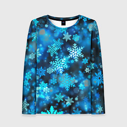 Женский лонгслив Снежный новогодний узор