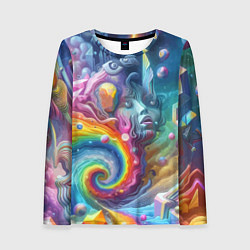 Лонгслив женский Абстрактное граффити с лицом девушки, цвет: 3D-принт