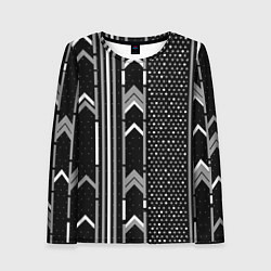 Женский лонгслив Закулисье чёрно-белое