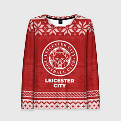 Лонгслив женский Новогодний Leicester City, цвет: 3D-принт