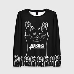 Лонгслив женский Asking Alexandria - кот рок, цвет: 3D-принт