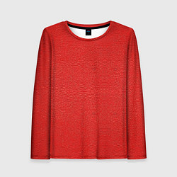 Лонгслив женский Красная кожаная текстура, цвет: 3D-принт