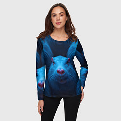 Лонгслив женский Синие капибары, цвет: 3D-принт — фото 2
