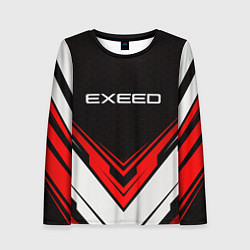 Женский лонгслив Exeed - красный симметричный