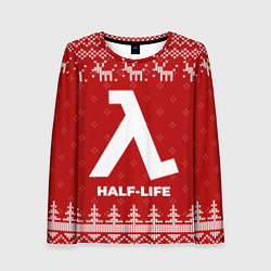Лонгслив женский Новогодний Half-Life с оленями, цвет: 3D-принт