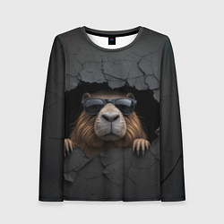 Женский лонгслив Капибара в стене