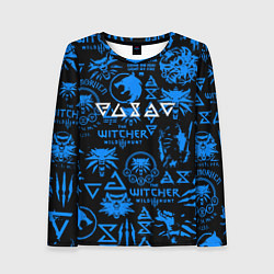 Лонгслив женский The Witcher logo pattern, цвет: 3D-принт