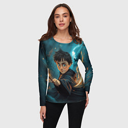 Лонгслив женский Гарри Поттер волшебник, цвет: 3D-принт — фото 2
