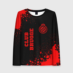 Лонгслив женский Club Brugge - red gradient вертикально, цвет: 3D-принт