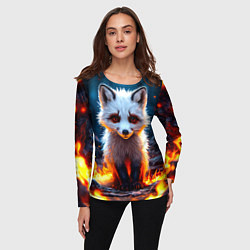 Лонгслив женский Песец в огне, цвет: 3D-принт — фото 2